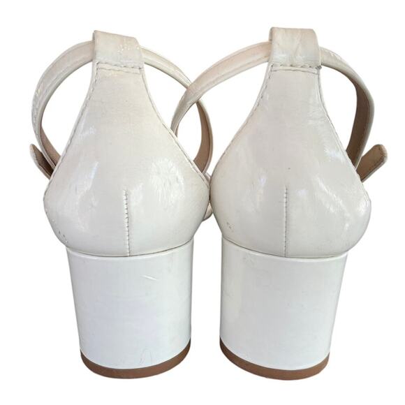 Tory Burch Cecile Ankle Strap Mid Heel Sandals White Size 10 Formal Elegant - Picture 5 of 15